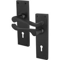AFIT Black Scroll Door Handle Sashlock Internal Victorian 1 Pair | Size: 150mm x 150mm