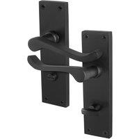 AFIT Black Scroll Bathroom Door Handle Privacy 1 Pair Internal | Size: 150mm x 150mm