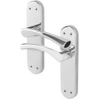 AFIT Chrome Twist Door Handles Novi Backplate Internal Lever 1 Pair in Metallic Silver | Size: 150mm x 150mm