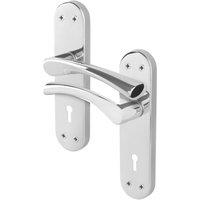 AFIT Chrome Twist Lock Handle Set Novi Backplate 1 Pair in Metallic Silver | Size: 150mm x 150mm