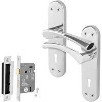AFIT Chrome Twist Handle Sashlock Set Novi Backplate 1 Pair in Metallic Silver | Size: 150mm x 150mm