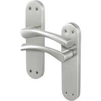 AFIT Satin Nickel Twist Door Handles Novi Backplate Internal 1 Pair in Metallics | Size: 150mm x 150mm