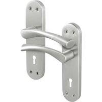 AFIT Satin Nickel Twist Lock Handle Set Novi Backplate 1 Pair in Metallics | Size: 150mm x 150mm