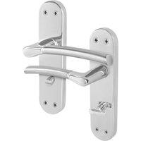 AFIT Chrome Satin Nickel Bathroom Handle Boston Backplate 1 Pair in Metallics | Size: 150mm x 150mm