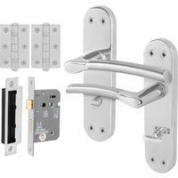 AFIT Chrome Satin Nickel Bathroom Handle WC Lock Hinges Boston in Metallics | Size: 150mm x 150mm