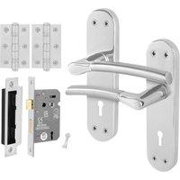 AFIT Chrome Satin Nickel Feature Sashlock Hinges Set Boston in Metallics | Size: 150mm x 150mm