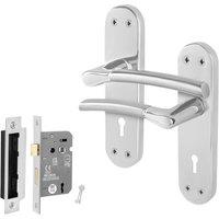 AFIT Chrome Satin Nickel Feature Sashlock Set Boston Backplate in Metallics | Size: 150mm x 150mm