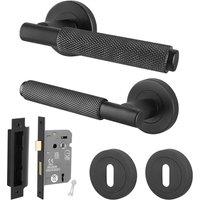 AFIT Black Knurled Sash Lock Door Handle Internal Handles Lock Dixon Range | Size: 150mm x 150mm