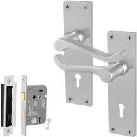 AFIT Satin Chrome Scroll Handle Sashlock Set (64mm) 1 Pair in Silver | Size: 150mm x 150mm