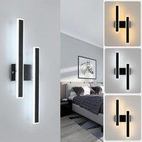 COMELY Indoor Wall Lights, 32W Modern Wall Lights, 3000K/4500K/6500K, 44cm in Black