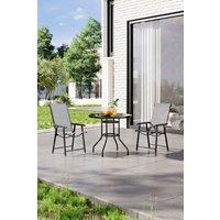 Garden Sanctuary Outdoor Garden Tempered Glass Table & Chair Set in Black