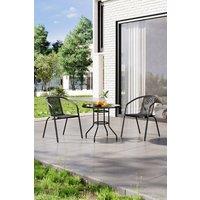 Garden Sanctuary 2-Seater Outdoor Garden Dining Table & Chair Set in Black