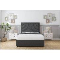 Sloomy Somerset Dumfries Divan Set 4 Drawers-26 Headboard in Dark Grey | Size: Small Double