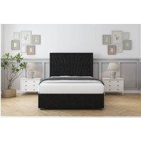 Sloomy Somerset Plush Divan Set No Drawers-54 Headboard in Black | Size: Super King