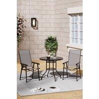 Living and Home 2-Seater Garden Round Dining Bistro Table Set in Black