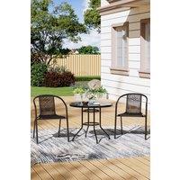 Living and Home 2 Seater Outdoor Garden Dining Bistro Set in Black