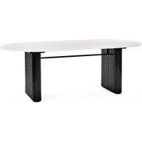 Cheshire Premium Belluno 220cm White Stone Effect Oval Dining Table