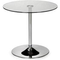 Cheshire Premium Kudos 80cm Chrome & Glass Pedestal Dining Table
