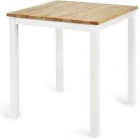Cheshire Premium Linwood 69cm Square Dining Table - White & Oak