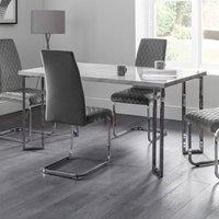 Cheshire Premium Portofino 150cm Marble & Chrome Dining Table