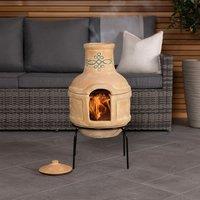 Charles Bentley Small Terracotta Clay Chimenea BBQ Grill with Artisan Design