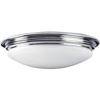 Netlighting Brompton LED Bathroom Flush Mount Ceiling Light Polished Chrome IP44 in Grey