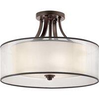 Netlighting Lacey 4 Light SemiFlush Mount Mission Bronze E27 in Brown