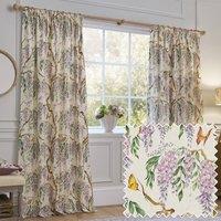 Voyage Maison Mariposa Fully Lined 100% Cotton Pencil Pleat Curtain Pair | Size: 117 cm width x 183 cm drop