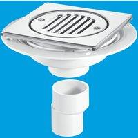 McAlpine USG2T6SS Untrapped Gully. Tile/Grating with removable Grid, 2 Vert in Silver