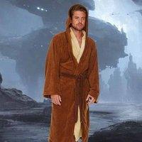Menkind Star Wars Jedi Bathrobe Plush Fleece With Hood & Pockets in Brown