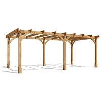 Dunster House Wooden Pergola Garden 6x3m Pressure Treated Heavy Duty Leviathan in Brown
