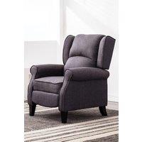More4Homes Eaton Wing Back Fireside Herringbone Fabric Pushback Recliner Chair in Blue