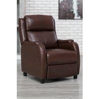 More4Homes Churwell Bonded Leather Pushback Recliner Armchair Sofa Cinema Chair in Brown