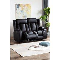 More4Homes Caesar 2 Seater Manual High Back Bonded Leather Recliner Sofa in Black