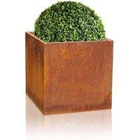 Primrose Outdoor Corten Steel Tall Metal Planter Weather Resistant 75cm in Copper