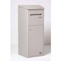 Homescapes Smart Parcel Box Extra-Large Slanted Top Front Access Secure Delivery Box in Stone