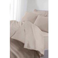 The Linen Consultancy 'TLC 5 Star Hotel Concept' 250TC Cotton Percale Flat Sheet in Taupe | Size: Super King Flat