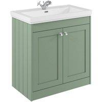 Balterley 800mm Floor Standing 2 Door Unit with Classic Basin 1 Tap Hole - Green