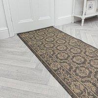 runrug Hallway Carpet Runner Rug - Hardwearing & Durable, 7mm - 'Bloom' in Brown | Size: 66 cm x 300 cm