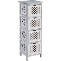 LIVIVO Minerva 4 Drawer Chest of Drawers Grey White Small Bedroom Storage Unit Rustic Scandi Drawer Cabinet