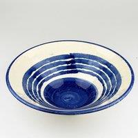 Selbrae House Ceramic Serving Bowl - Large - Stripe in Blue