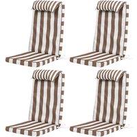 icon 4 Pack High Back Seat Pad Deck Stripe, Cushion, Chocolate
