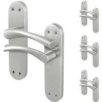 AFIT Satin Nickel Twist Door Handles Novi Backplate Internal 4 Pairs in Metallics | Size: 150mm x 150mm