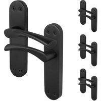AFIT Black Twist Door Handles Novi Backplate Internal Lever 4 Pairs | Size: 150mm x 150mm