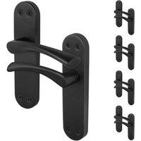 AFIT Black Twist Door Handles Novi Backplate Internal Lever 5 Pairs | Size: 150mm x 150mm