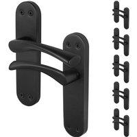AFIT Black Twist Door Handles Novi Backplate Internal Lever 6 Pairs | Size: 150mm x 150mm
