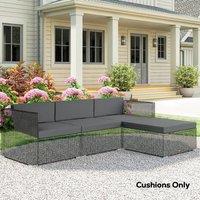 OUTSUNNY Patio Furniture Cushions Water-Repellent in Dark Grey