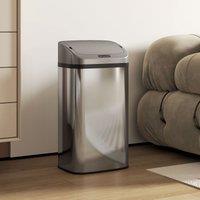 HOMCOM 48L Sensor Bin, Stainless Steel Kitchen Bin with Automatic Close in Silver