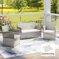 OUTSUNNY 3PCs Rattan Garden Seat Cushions Pads for Patio Furniture in Cream