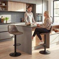 HOMCOM Bar Stools Set of 2, Modern Swivel Barstools for Dining Room in Brown
